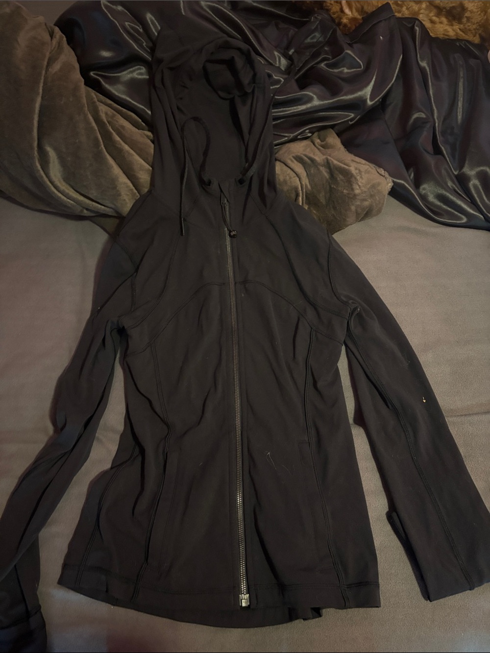 lululemon athletica Black Full-Zip Hooded Jacket